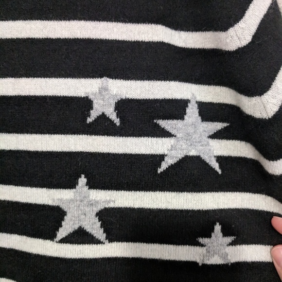 SALE! Philosophy Stripe Star Sweater 100% Cashmere - Picture 8 of 8